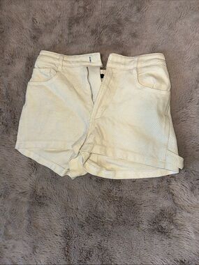 Forever 21 Light Cream High-Rise Jean Shorts